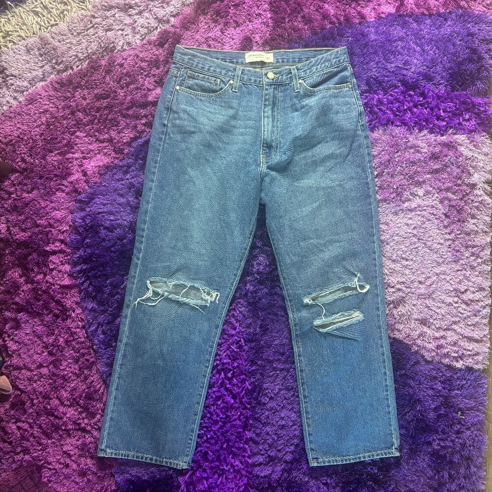 Just Black Denim Distressed Straight Leg
